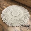 Okrągły dywan ze sznurka bawełnianego 140 cm - szydełkowy handmade