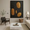 FUTURE DESIGN obraz nowatorski z mocna strukturą czarno złoty 80x120cm