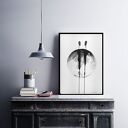 Abstrakcja minimalizm: obraz malowany tuszem 30x42 cm (pod 30x40)