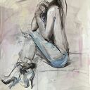 Lawendowa - obraz kobiety 100x70 do sypialni