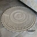 Okrągły dywan ze sznurka bawełnianego 140 cm - szydełkowy handmade