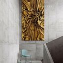 Obraz metaliczny Brudne Złoto L'OR 80x160 cm - ręcznie rzeźbiony