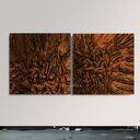 Duży obraz strukturalny dyptyk 2 części 100x100 cm - brązowa abstrakcja