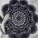 Czarna serwetka na szydełku - Sznurkowelove - ok. 85 cm