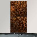 Duży obraz strukturalny dyptyk 2 części 100x100 cm - brązowa abstrakcja