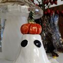 Ręcznie robiony ceramiczny duszek - świecznik i pojemnik Halloween (ok. 14 cm)