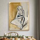 Obraz „Lady” 64x87 cm - kobiecy szkic do sypialni