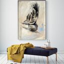 Lady - duży obraz kobieta 100x70 cm (węgiel, akryl, pastele)