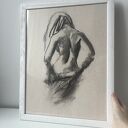 Lady - obraz kobiety rysowany węglem 34 x 44 cm