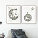 zestaw 2 grafik 30X40 cm wykonanych ręcznie, plakat, abstrakcja, elegancki minimalizm