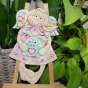 Zając na zająca - aniołek z masy solnej, prezent, dekoracja