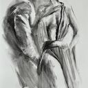 Lovers - obraz 100x70 z rysunkiem węglem