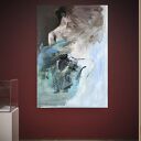 Blue - niebiesko-turkusowy obraz na płótnie 100x70 cm