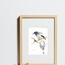 Autorska akwarela Srokówka - elegancka dekoracja z ptakami 20x30 cm
