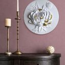 Nowoczesny Strukturalny Obraz do Salonu Płaskorzeźba Piwonia