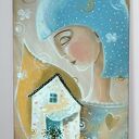 Obraz giclee z aniołem stróżem - Prawdziwy dom zawsze ma otwarte serce