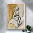 Obraz „Lady” 64x87 cm - kobiecy szkic do sypialni