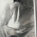 Czarno-biały obraz z kobiecym szkicem 100x70 - Woman (Louka, inkografia Giclee)