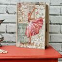 Ręcznie malowana szafka nocna shabby chic - Scandinavian Pink z ludwikowskimi dekorami