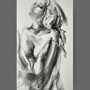 Szkic Kobiety - 70x35 cm (rysunek węglem na papierze)