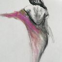 Pink - różowy rysunek kobiety 30x40 cm