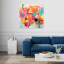 Kolorowa geometryczna abstrakcja 60x60 - żywy obraz abstrakcyjny na płótnie