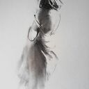 grafika czarno-biała kobieta