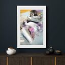 Lovers 81x57 - obraz do sypialni i salonu (81x57 cm) w pastelowej tonacji 