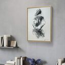 Z Bielą - autorski szkic kobiety węglem w ciepłej bieli (30x42 cm)