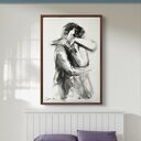 Lovers 100x70 - rysunek węglem do sypialni nad łóżko