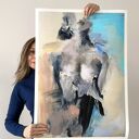 Plakat Kobieta "Lady" 60x90 - inkografia z ręcznie malowanymi detalami