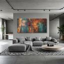 Obrazy do salonu wielkformatowe 2szt 100x100cm