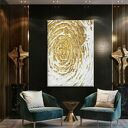 Złoto i biel, które robią efekt "wow": obraz strukturalny GOLDEN FLAKES 80x120 cm