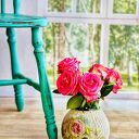 Krzesło turkusowe shabby chic - patyczak z charakterem