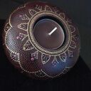 Świecznik Tealight Mandala - ręcznie robiony dotting w kolorach bordo, róż i złoto