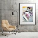 Lovers 81x57 - obraz do sypialni i salonu (81x57 cm) w pastelowej tonacji 