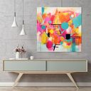 geometryczna abstrakcja kolorowy, żywy abstrkacyjny 60x60 cm - obraz