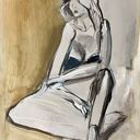 Obraz „Lady” 64x87 cm - kobiecy szkic do sypialni