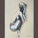 Nude - grafika czarno-biała 50x70 cm