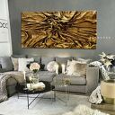 Obraz metaliczny Brudne Złoto L'OR 80x160 cm - ręcznie rzeźbiony