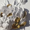 Nowoczesny Strukturalny Obraz do Salonu Płaskorzeźba Piwonia