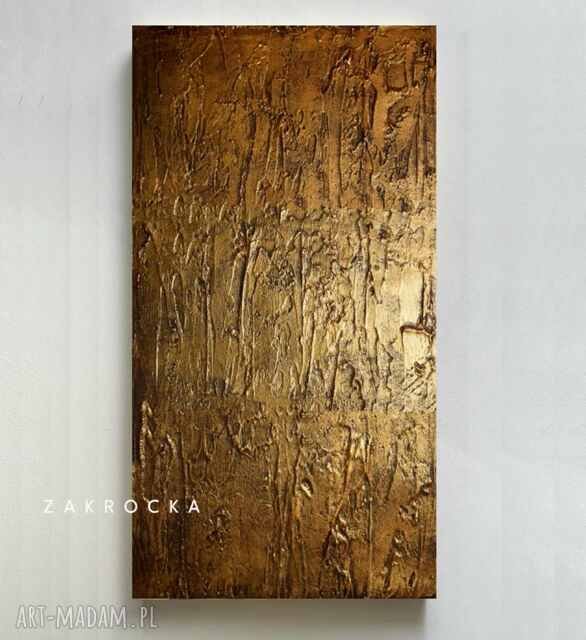 Efektowny duży obraz strukturalny abstrakcyjny płaskorzeźba 80x160cm