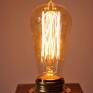 Drewniana lampka "Rustic Edison" 10x20 - lampa vintage