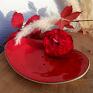 kamionka handmade czerwone ceramiczna podstawka pod mydło talerzyk dom mydelniczka artystyczna