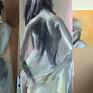 dom: Chusta 130x50 na płotnie kobiece obrazy kobieta malarstwo