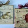 beżowe obrazek decoupage - "coffe time" dom obraz