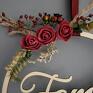 Obręcz dekoracja ścienna Family - prezent imieniny sztuczne kwiaty