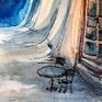 dom: kawiarenka nocą akwarela artystki adriany laube uroczy obrazek