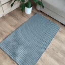 Dywan szydełkowy ze sznurka 75 x 125 cm - szary boho do sypialni i salonu