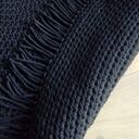 Dywan Classic Black z frędzlami 160 cm - czarny ze sznurka bawełnianego (dwustronny)